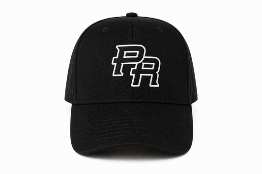 PR Logo Snapback Hat Black | Calle Comercio Brand Cap | Streetwear Puerto Rico Hat