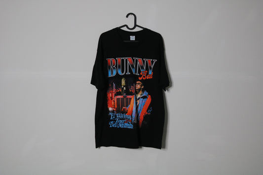 Bad Bunny Vintage Tour Tee El Último Tour Del Mundo Shirt Retro Streetwear Size XL Black