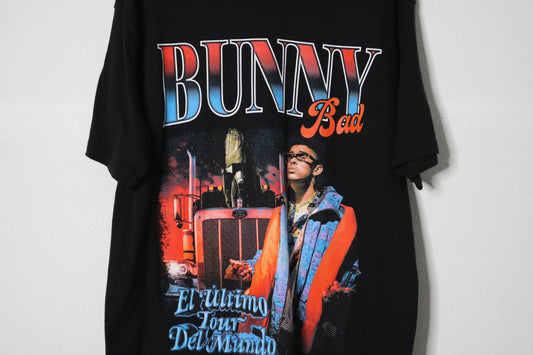 Bad Bunny Vintage Tour Tee El Último Tour Del Mundo Shirt Retro Streetwear Size XL Black