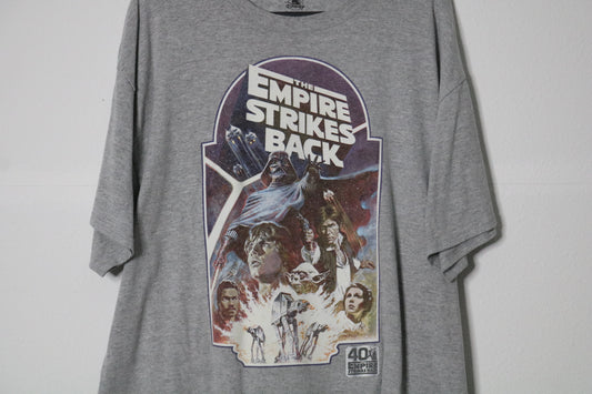 Star Wars Empire Strikes Back Vintage Tee 40th Anniversary Disney Shirt Size XL Gray