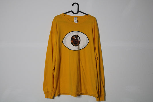 Bad Bunny X100PRE Eye Shirt Long Sleeve Yellow Reggaeton Streetwear Size XL