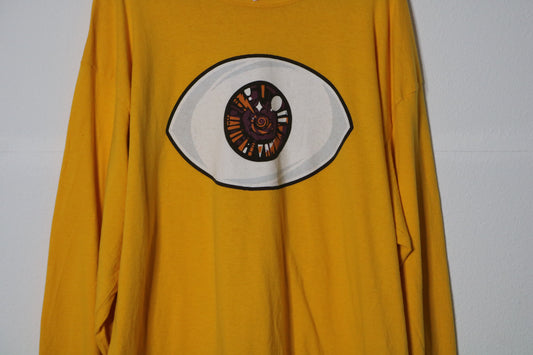 Bad Bunny X100PRE Eye Shirt Long Sleeve Yellow Reggaeton Streetwear Size XL